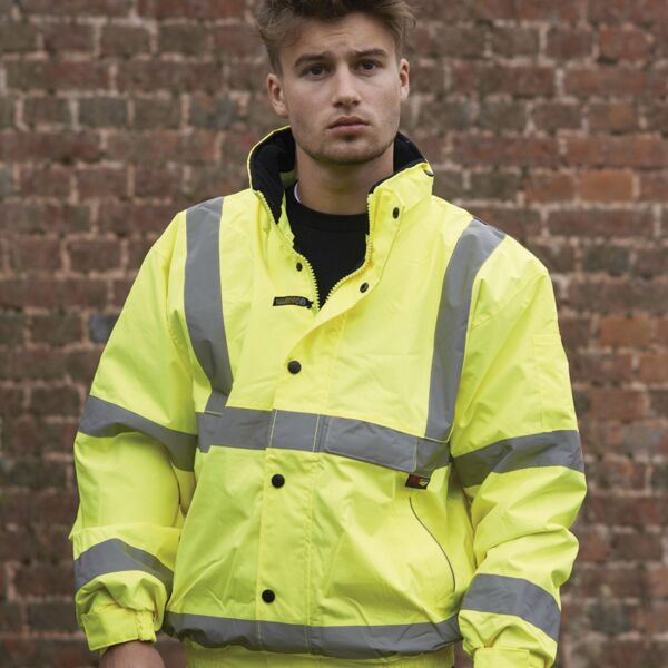 Warrior Hi-Vis Fleece Lined Bomber Jacket Thumbnail