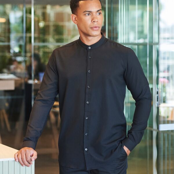 Henbury Mandarin Roll Sleeve Anti-Bac Wicking Shirt Thumbnail