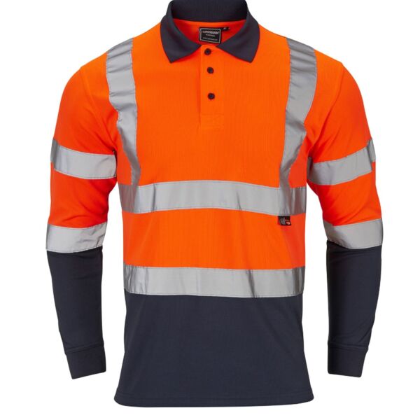 SHV-30L891-7 - Hi Vis 2 Tone Orange Long Sleeve Polo Thumbnail